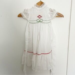 Vintage Polly Flinders Hand Smocked White Lace Embroidered‎ Dress 18 months
